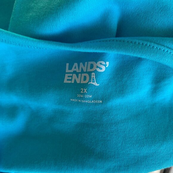 LANDS' END BLUE SLEEVELESS TANK TOP 100% COTTON PLUS SIZE 2X 20W-22W - Picture 5 of 5